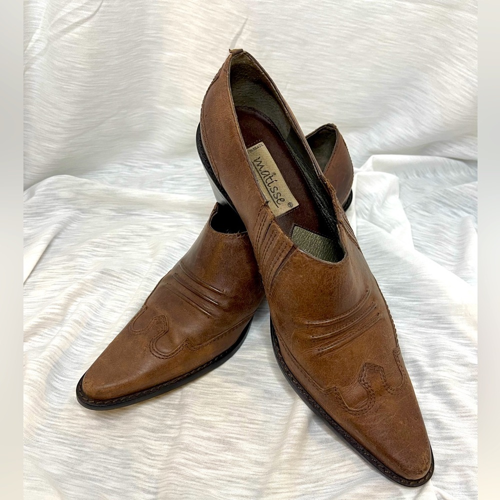 Matisse All Leather Ankle Boot Bootie Short Western Brown